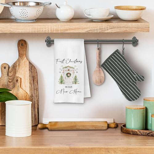 ChenCraty New Home Christmas Kitchen Towels - 16x24 in Hand Towels, First Christmas in New Home Gift