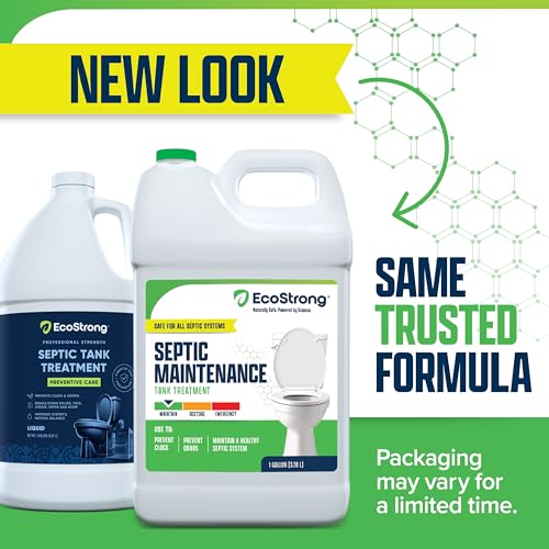 Eco Strong Septic Tank Treatment 1 Gallon Liquid Bacteria & Enzymes | Odor & Backup Prevention