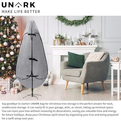 UNARK Grey 9ft Christmas Tree Storage Bag Upright Tree Cover with Reinforced Handles