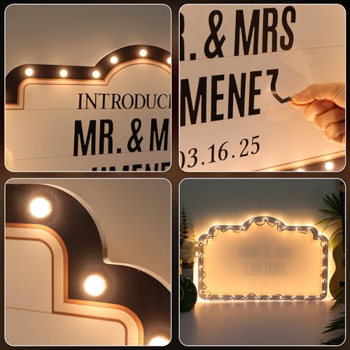 20in Warm White Personalized Wedding Bottle Service LED Marquee Sign for Reception