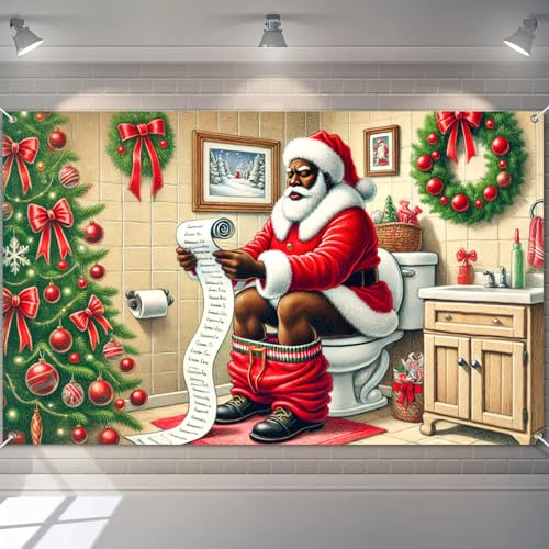 Merry Christmas Holiday Banner 71x43 in Seasonal Photo Decor - BlissYard