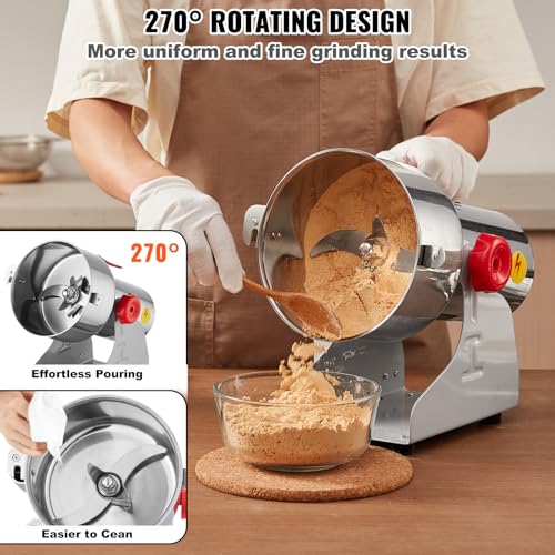 Electric Grain Mill Grinder 1000g - 3000W High-Speed Spice & Cereal Pulverizer