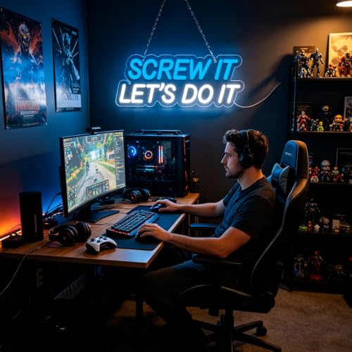 SCREW IT LET'S DO Neon Signs for Wall Decor Lights Bedroom Led
