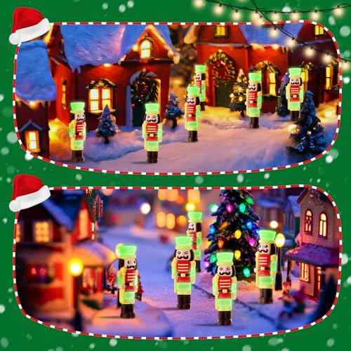 Chunful 25 Pcs Christmas Luminous Nutcrackers Figures Nutcracker Mini Soldier Figurines Glow in The Dark Christmas Decorations for Party Favors Bag Fillers Outdoor Dollhouse Collectible Decor Gifts