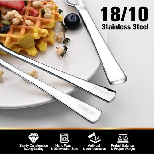 Silverware Set for 8 - 40-Piece Forged Stainless Steel Flatware with Mirror Finish - Dishwasher Safe