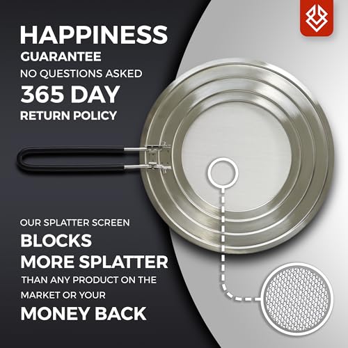 Silver 14-Inch Dishwasher Safe Splatter Screen Guard for Frying Pan - Grease & Oil Shield