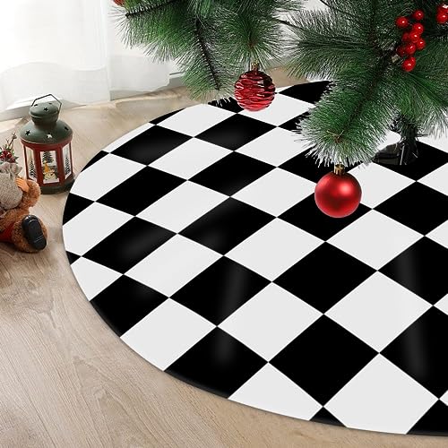 36 Inch Christmas Tree Skirt with Straps - Festive Holiday Decor for Indoor & Outdoor Use
