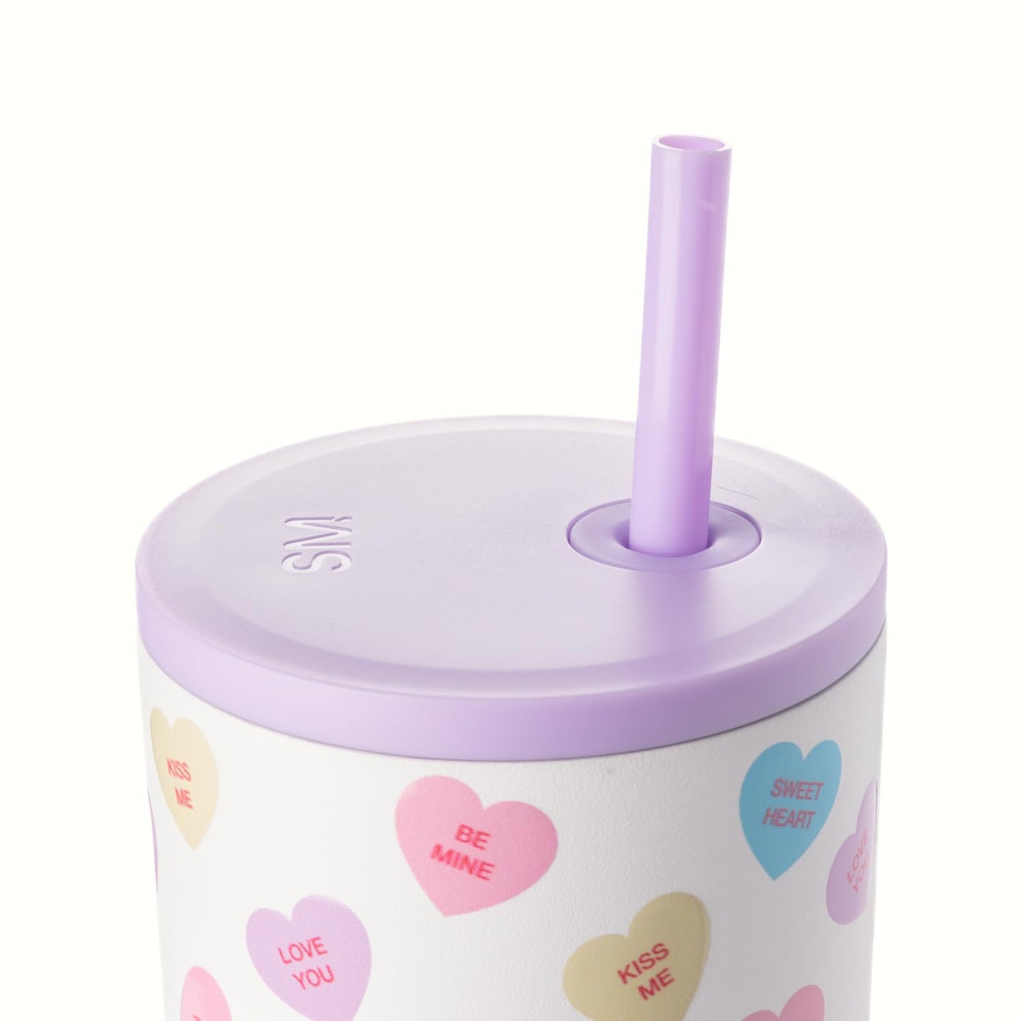 Simple Modern Valentine's Day 40 oz Tumbler with Handle and Straw Lid | Gifts for Her | Insulated Reusable Stainless Steel Water Bottle Travel Mug Cupholder Use | Trek Collection | Word Hearts