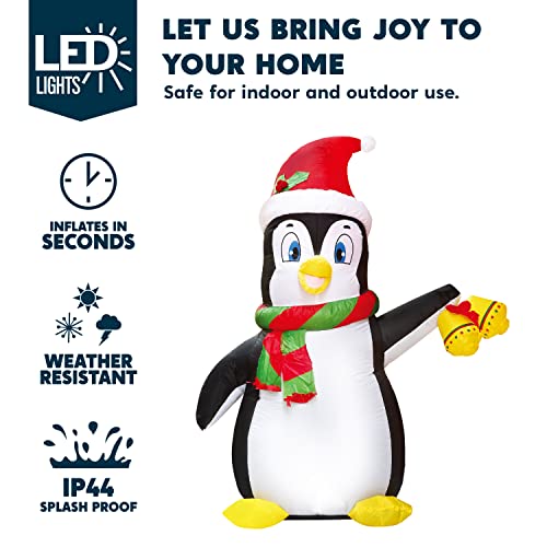 Joiedomi 5FT Inflatable Penguin Holiday Yard Decoration with Built-in LEDs