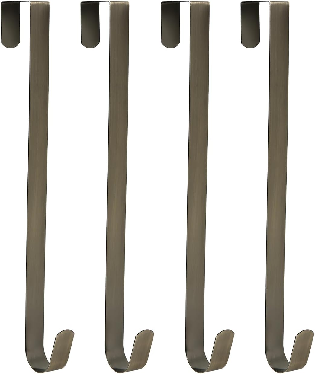 Sattiyrch 12" Wreath Hanger for Front Door,Steel Over The Door Hanger Hook,Wreath Door Hanger (Bronze,4)