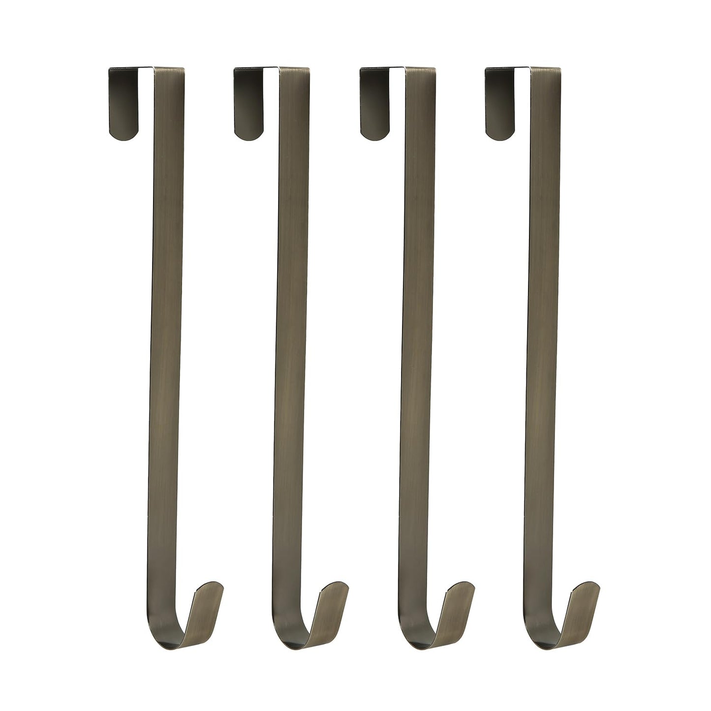 Sattiyrch 12" Wreath Hanger for Front Door,Steel Over The Door Hanger Hook,Wreath Door Hanger (Bronze,4)