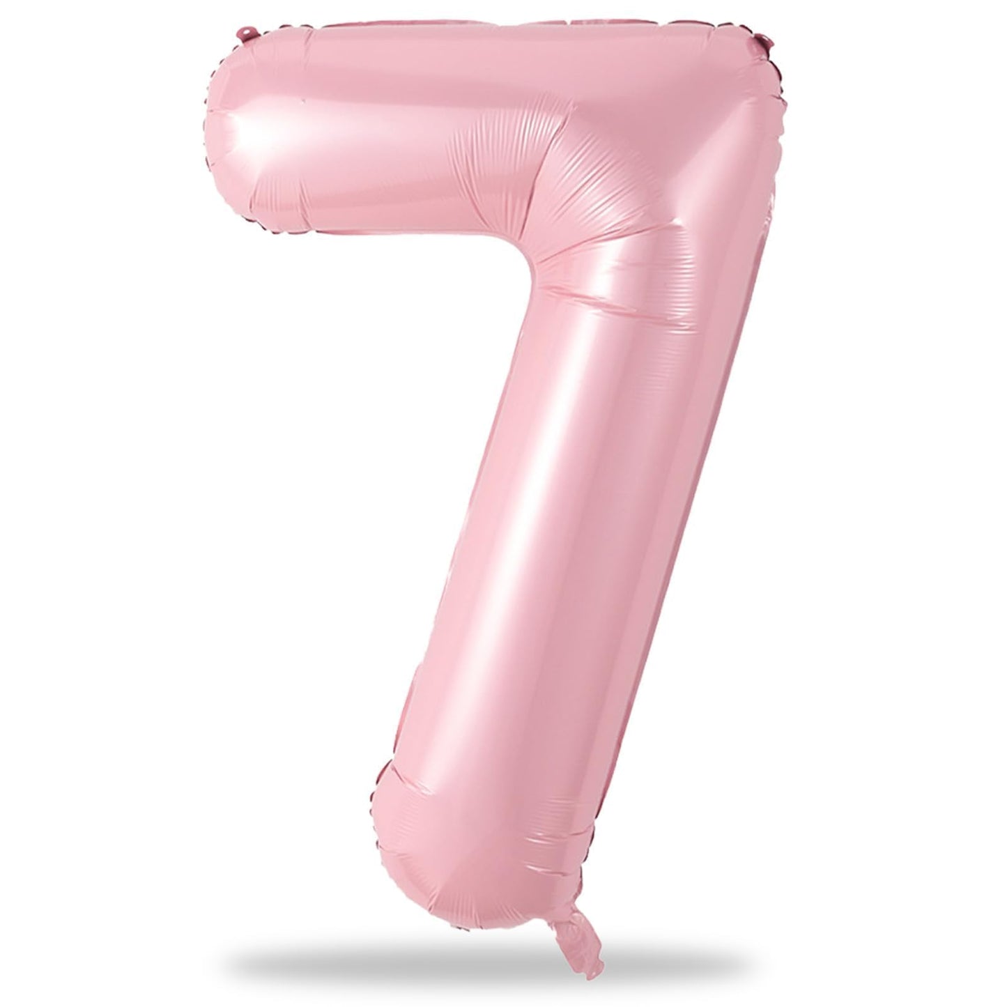 Light Pink Foil Balloon Number 7, 40'' Giant Self Inflating Number Balloons Set 0-9, Large Pastel Pink Number 7 Helium Balloon for Girls 7th Birthday Princess Party Decorations Supplies