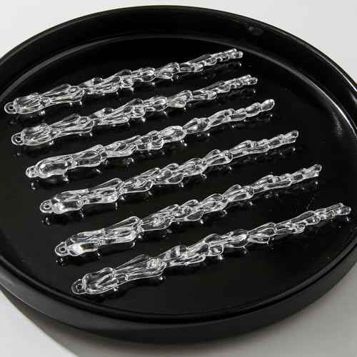 30pcs Acrylic Icicles Ornaments Christmas Tree Decorations Winter Pendant Icicle Christmas Hanging Decoration for Christmas Tree DIY Decorations Pendant Bulk (Clear-1)