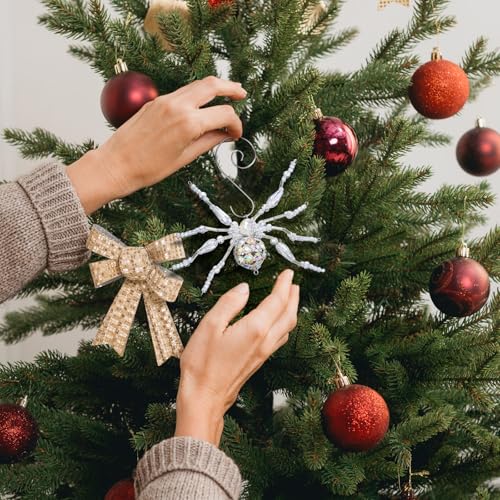 Cunno Legend of The Christmas Spider Ornament Crystal Christmas Spider Miracle Gifts with Story Card Pack The Tradition of Tinsel Legend Spiders Hanging Handmade Decor for Xmas Tree(Fresh)