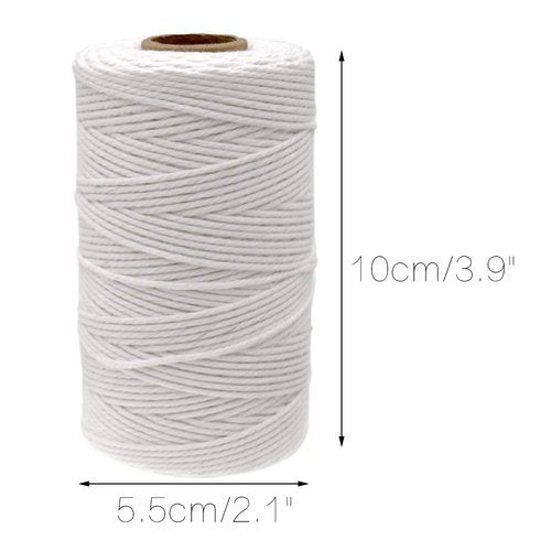 jijAcraft Butchers Twine - 328 Feet, 2mm Cotton Twine for Meat Trussing, Food Safe Kitchen Cooking and Baking, White Cotton String for Turkey, Sausage and More