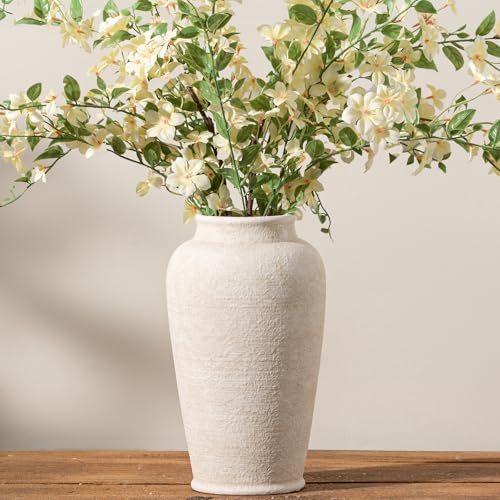 Ooit 11-Inch Rustic Ceramic Flower Vase Tall Farmhouse Home Decor