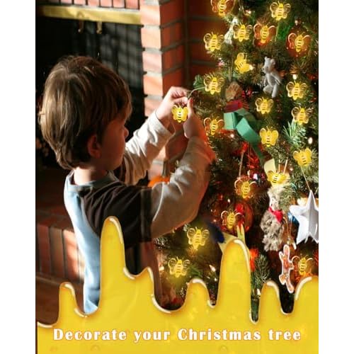 ITICdecor Bee Lights Cute Bee Fairy Lights with Timer 10FT 30 LEDs Christmas Gifts Honey Bee Decorative String Lights for Bedroom Birthday Party Wedding Xmas Plants Patios Decor