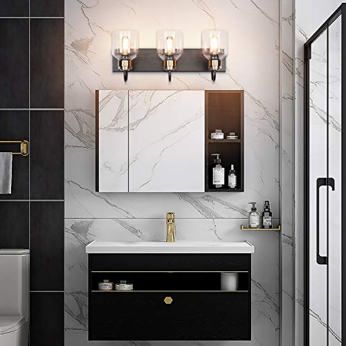 Oil Rubbed Bronze Bathroom Vanity Light Fixture 3-Light Wall Sconce Vintage Style
