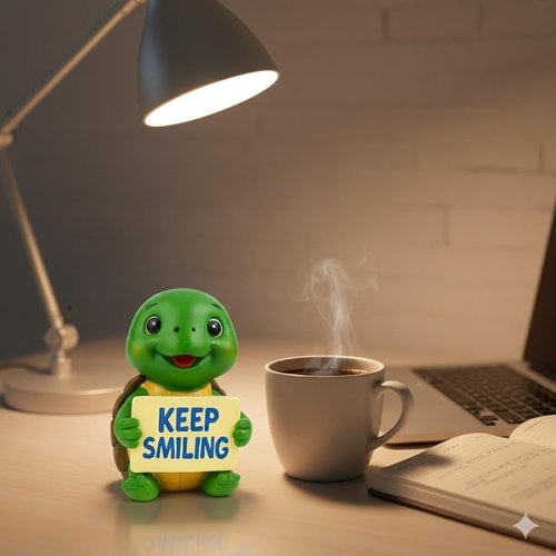 iStatue Resin Turtle Figurine - Cute Hand-Painted Desk Decor | Inspirational Miniature Ornament for Home & Office (Green)