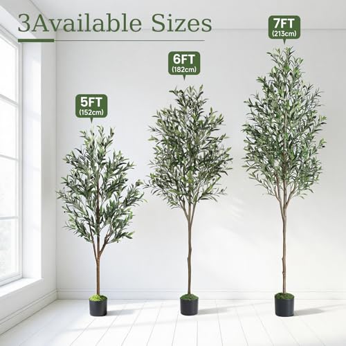 Alupssuc 6ft Faux Olive Tree with Lifelike Fruits and Realistic Leaves