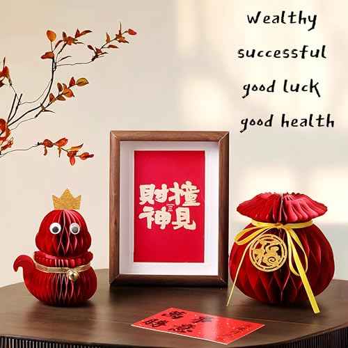 Chinese New Year Decorations 2025 Year of The Snake, Honeycomb Centerpiece Table Decor, Lunar New Year Decorations 2025 Party Favors Snake Decor, Fun Snake Ornament, 6 Inch