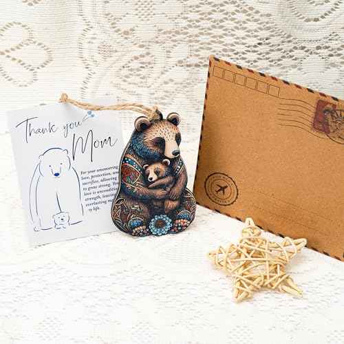 Mama Bear for mom, Mothers Mama Bear Cards with Hanging Ornament, Gifts for Grandmother,Aunt,Nonna, for Daughter,Grandma,Wife (Scand)