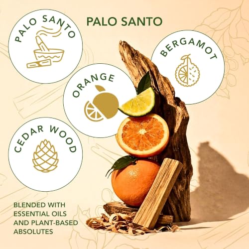 Palo Santo & Bergamot Beeswax Candle - 15 Oz, Calming, 90+ Hr Burn Time, Grounding Aromatherapy - Variation of Palo Santo 15 Oz