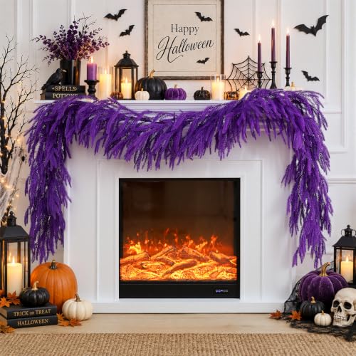 N&T Nieting 9ft Real-Touch Purple Norfolk Pine Christmas Garland for Indoor/Outdoor