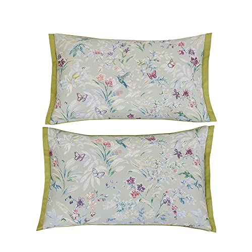 ABREEZE Full Butterfly Floral 4-Piece Egyptian Cotton Bedding Set with Pillowcases