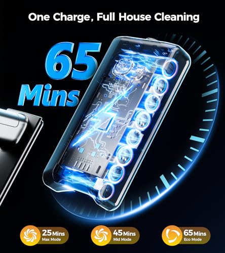 Cordless Vacuum Cleaner 600W 50KPA Self-Standing Touch Screen Pet Hair Carpet Hard Floors - Gold