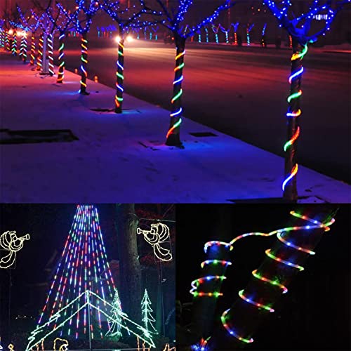 Jnaurb 50ft Multicolor LED Rope Lights, Connectable Outdoor Tube Lights with 8 Modes