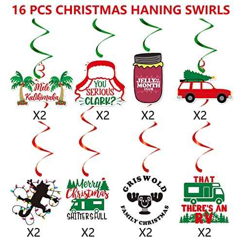 Christmas Vacation Hanging Swirls Party Decorations,National Christmas Vacation Decorations,Christmas Party Decoration,Christmas Vacation Party Supplies,Christmas Holiday Vacation Birthday Party Decor