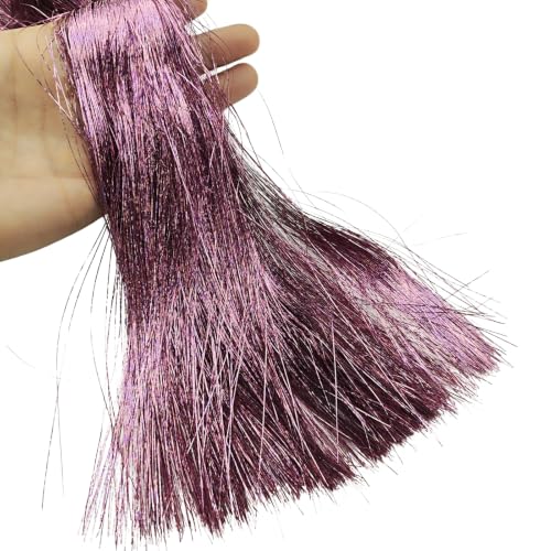 YOOGCORETT 2000 Strand Pink Iridescent Icicles Tinsel 18" Christmas Tree Decor (4# Pink Iridescent)