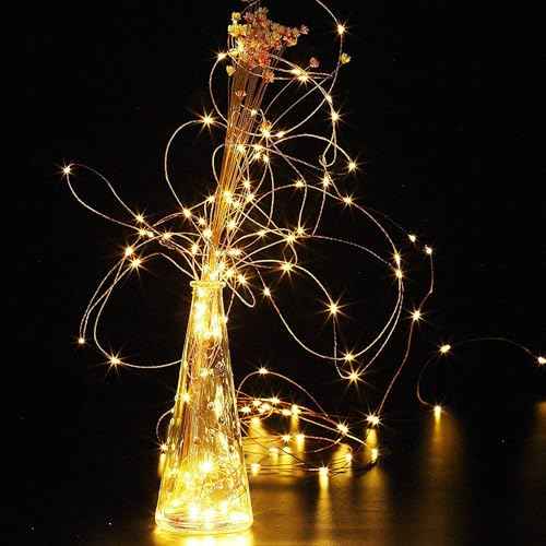 Joomer Fairy String Lights 33FT 100 LEDs Plug in Fairy Lights Indoor Copper Wire String Light DIY for Bedroom, Parties, Wedding, Christmas, Outdoor, Indoor Decoration (Warm White, Non-Connectable)