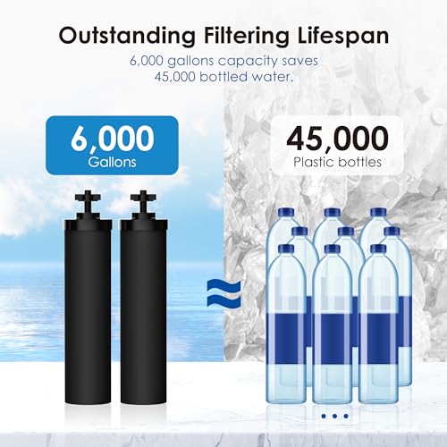 Waterdrop Black Water Filter Replacement for Berkey BB9-2 - 2 Carbon Filters