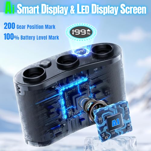 Portable Waist Fan with 25000mAh Battery & 199 Speeds, Black - Hands-Free Cooling