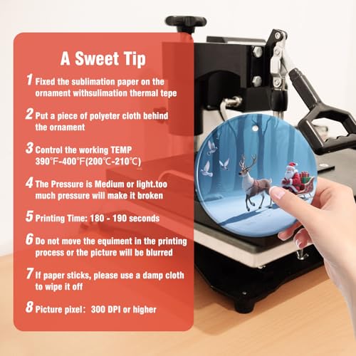 Sublimation Glass Ornaments Blank 30 PCS 4 Inch Christmas Round