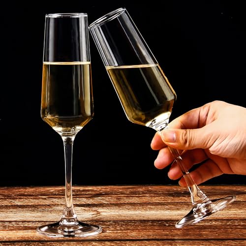 Set of 12 Champagne Flutes - Elegant Long Stem Sparkling Wine Glasses for Parties & Celebrations