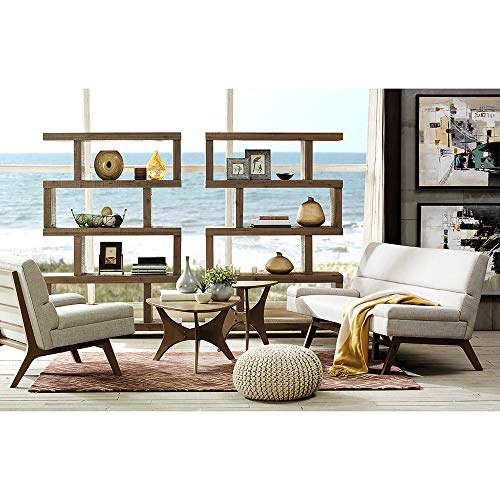 INK+IVY Blaze Brown Triangle Wood Coffee Table - Mid-Century Modern Accent Furniture