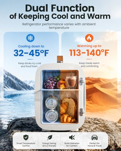 FANSEXPERT White Portable Mini Cosmetic Fridge 4L Skincare & Food Cooler & Warmer