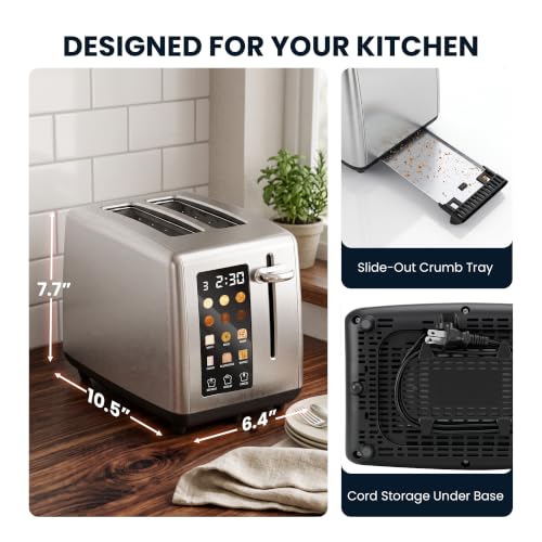 Elite Gourmet 2-Slice Toaster with Digital Countdown & Extra-Wide Slots - Gloss Black, Variation