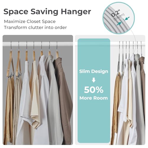 HOUSE DAY Grey & Dark Grey Plastic Hangers 50 Pack Non-Slip Heavy Duty Closet Space Saver