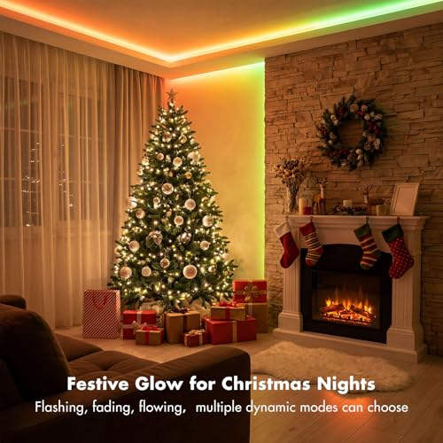 ATHONO 100FT RGB IC LED Strip Lights for Bedroom & Home Decor, App & Music Control