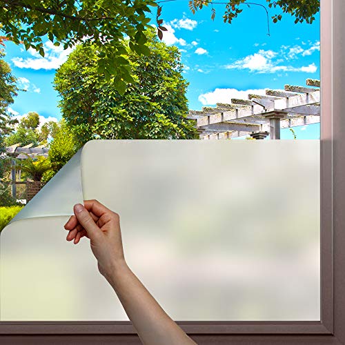 Opaque Privacy Frosted Window Film - Non-Adhesive Static Cling 36in x 22ft