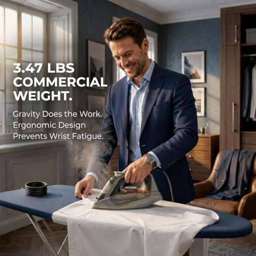 Bartnelli Pro 1700W Heavy-Duty Steam Iron with Ceramic Soleplate & Auto Shut-Off