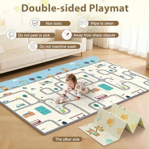 Abdtech Extra Large Baby Playpen with Mat 79x71in - Indoor & Outdoor Baby Play Yard, Soft Breathable Mesh Cover