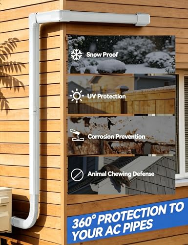 White 4-Inch x 17Ft Mini Split Line Set Cover Kit - Easy Install PVC Shield