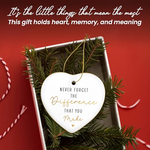 OASSIE Christmas Thank You Gifts for Women - Ceramic Christmas Ornaments 2025 for Tree Decorations - Appreciation Retirement Stocking Stuffers Gifts for Women Boss Coworker Teacher Nurse Friend