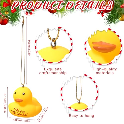 Shappy 12 Pcs Rubber Ducks Christmas Ornament Yellow Duck Hanging Xmas Decor for Christmas Tree Party Decor (Classic Style)