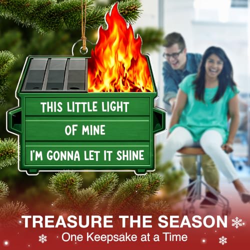 WITTSPOT Dumpster Fire 01 Christmas Ornament - Funny Office Gag Gift